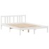 Estructura de cama con cabecero sin colchón blanco 160x200