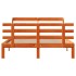 Estructura cama con cabecero madera pino marrón cera 150x200