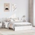 Estructura de cama con cabecero sin colchón blanco 160x200