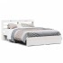 Estructura de cama con cabecero sin colchón blanco 160x200