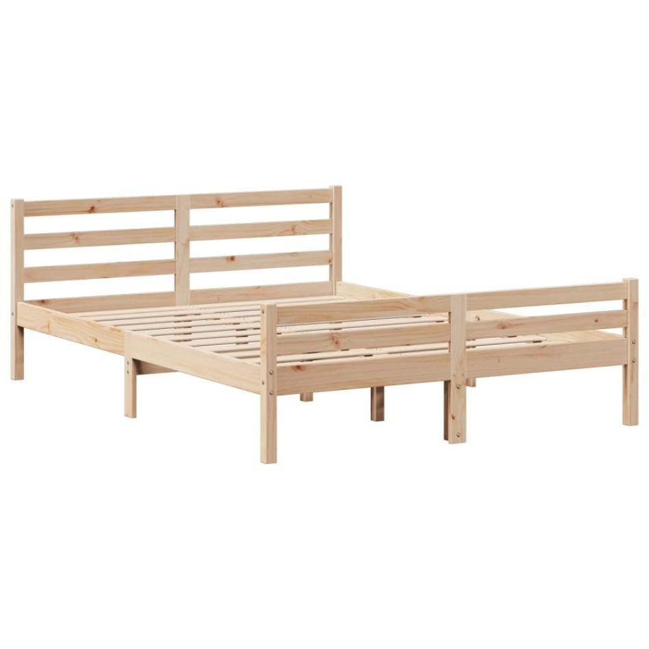 Estructura de cama con cabecero madera de pino blanco
