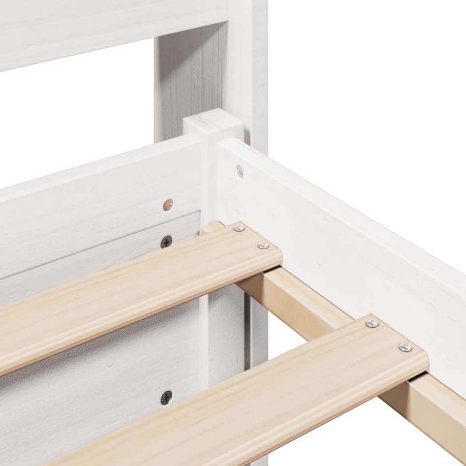 Estructura de cama con cabecero sin colchón blanco 180x200