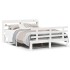 Estructura de cama con cabecero sin colchón blanco 160x200