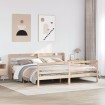 Estructura de cama con cabecero madera maciza de pino 200x200cm