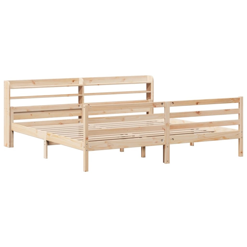 Estructura de cama con cabecero madera maciza de pino