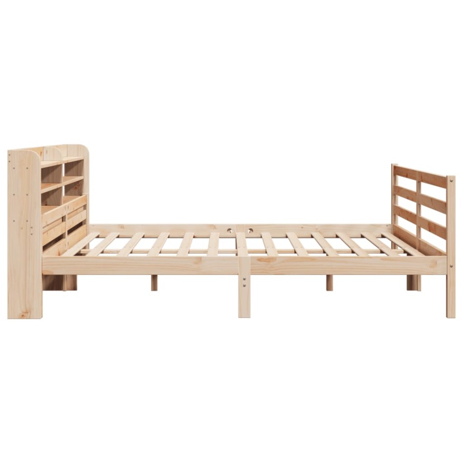 Estructura de cama con cabecero madera maciza de pino
