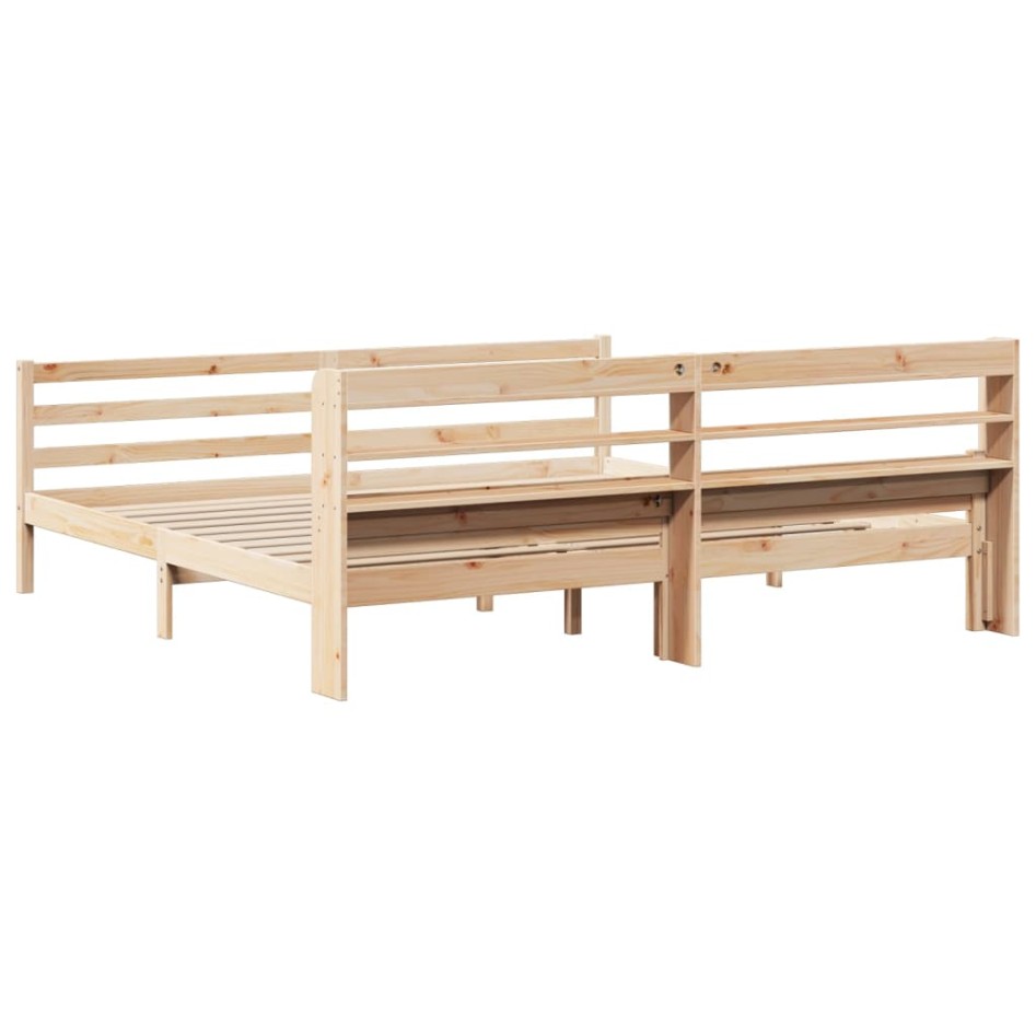 Estructura de cama con cabecero madera maciza de pino