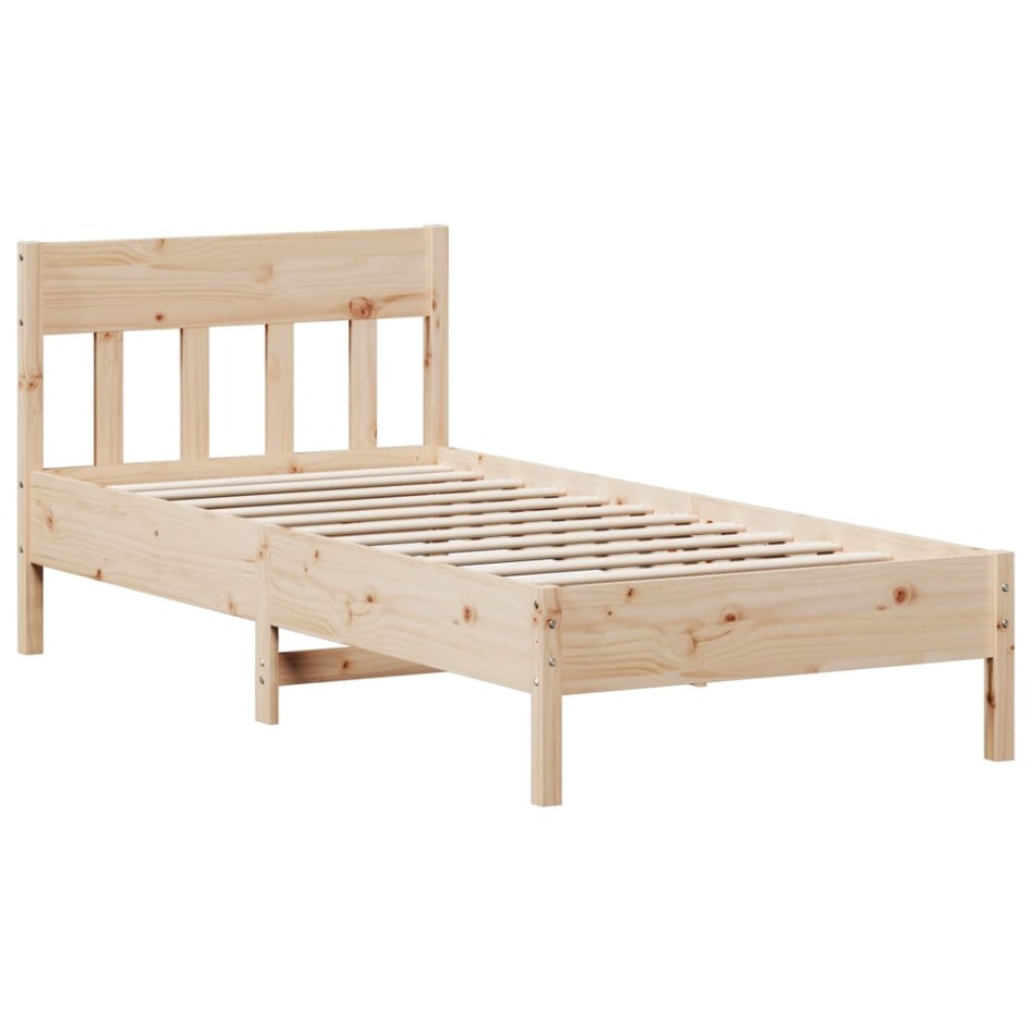 Estructura de cama sin colchón madera maciza de pino 90x200