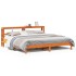 Cama sin colchón madera maciza de pino marrón cera 200x200
