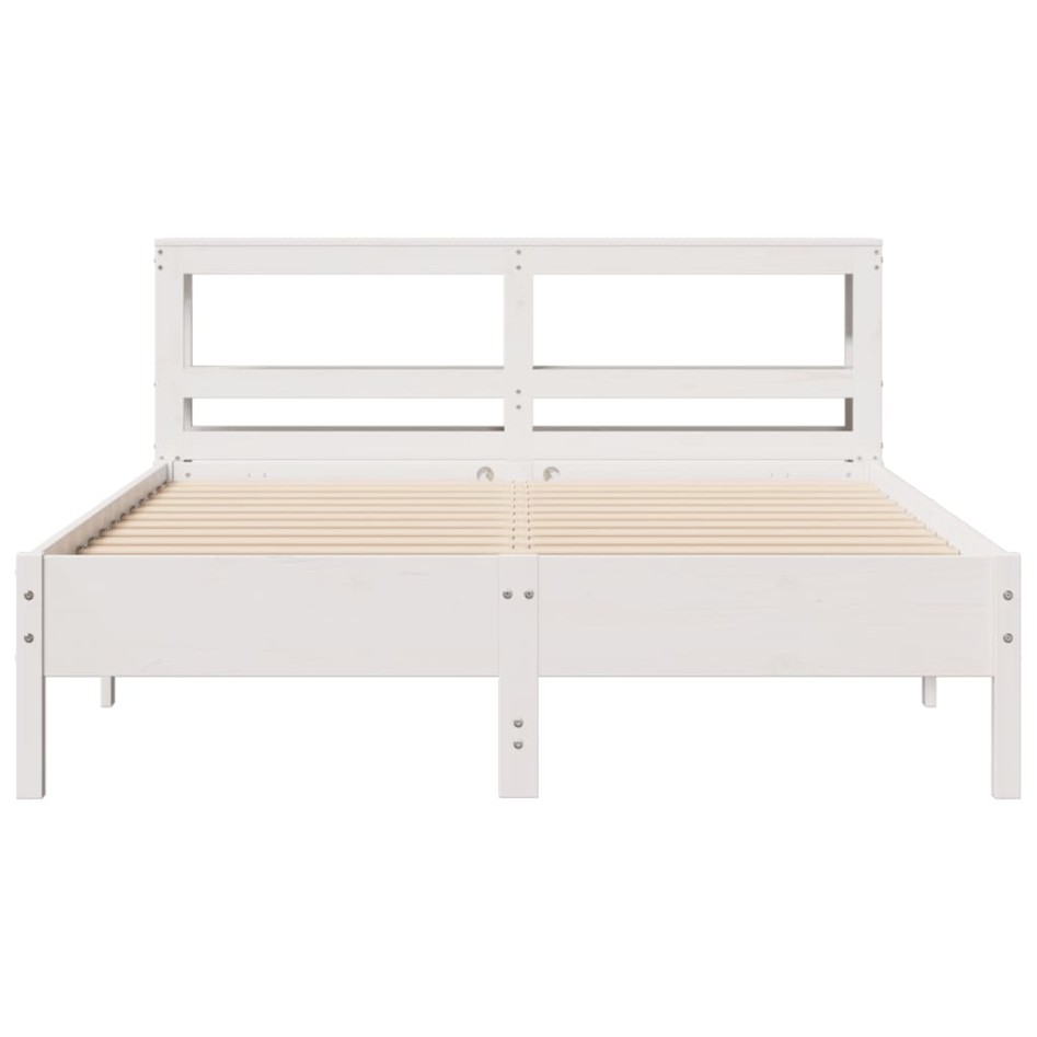 Estructura de cama sin colchón madera maciza de pino 160x200