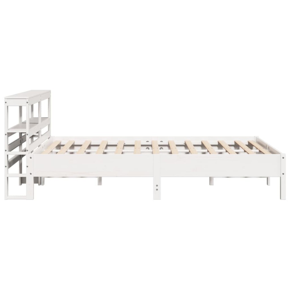 Estructura de cama sin colchón madera maciza de pino 160x200