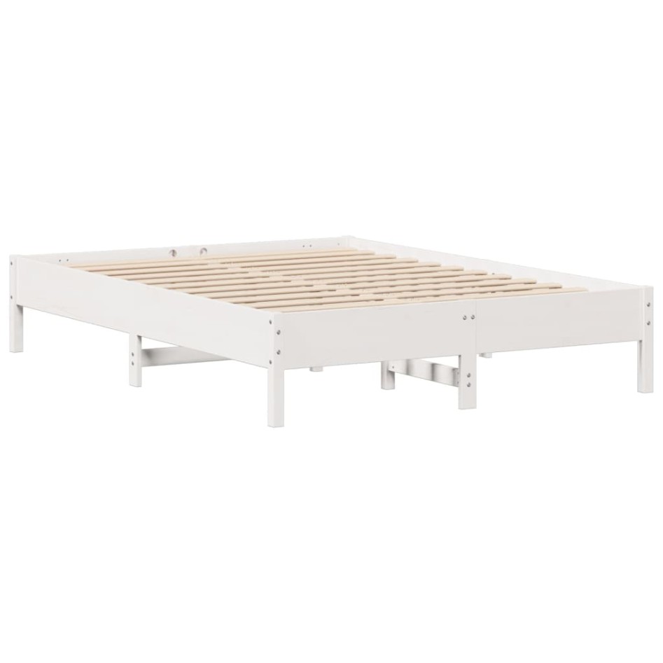 Estructura de cama sin colchón madera maciza de pino 160x200