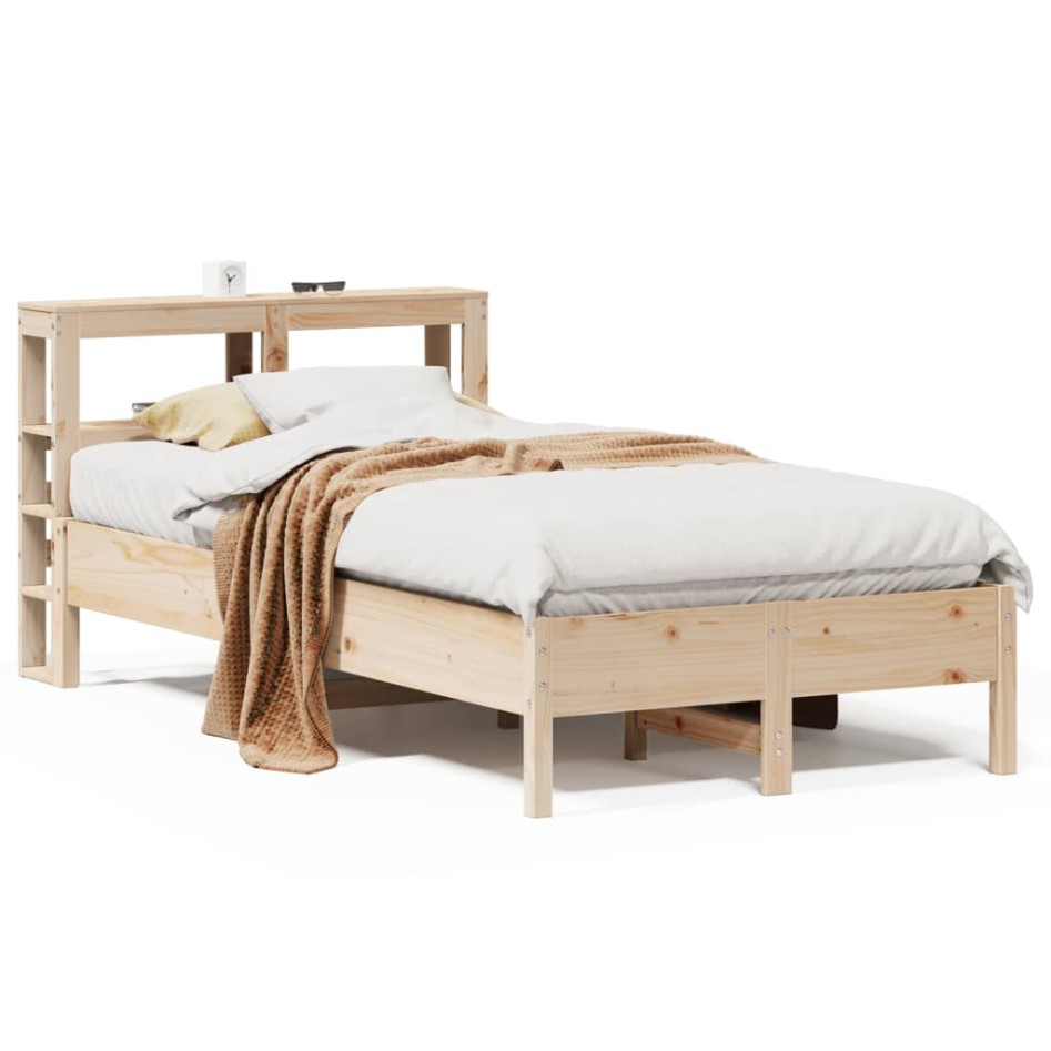 Estructura de cama sin colchón madera maciza de pino 90x200