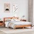 Cama sin colchón madera maciza de pino marrón cera 140x190