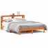 Cama sin colchón madera maciza de pino marrón cera 140x190
