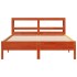 Cama sin colchón madera maciza de pino marrón cera 140x190