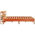 Cama sin colchón madera maciza de pino marrón cera 140x190