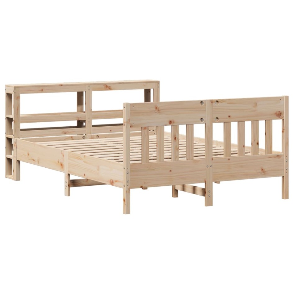 Estructura de cama sin colchón madera de pino maciza 120x200