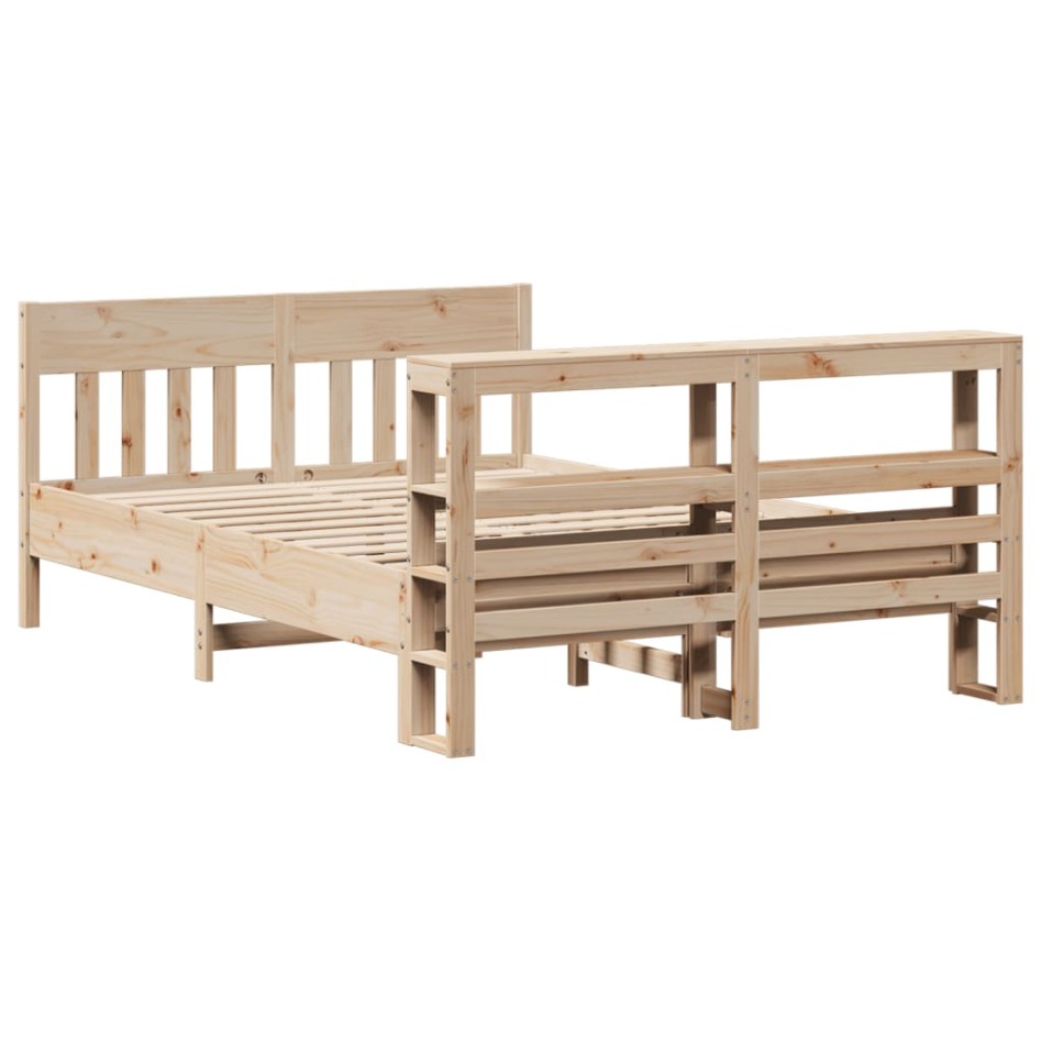 Estructura de cama sin colchón madera de pino maciza 120x200