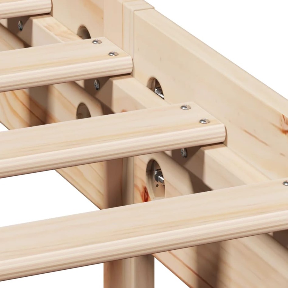 Estructura de cama sin colchón madera de pino maciza 120x200