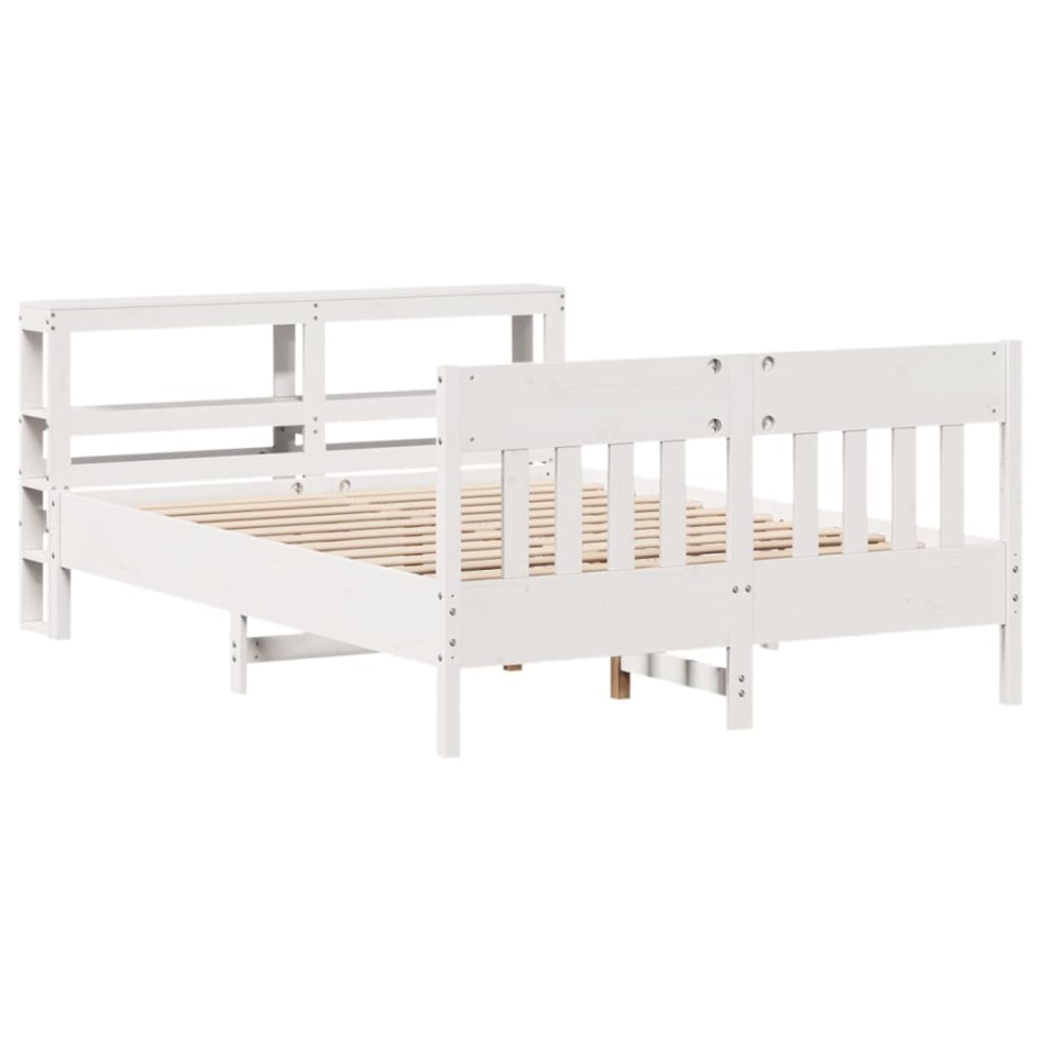 Estructura de cama sin colchón madera maciza de pino 160x200