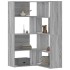 Estantería de esquina 4 niveles madera gris Sonoma 85x85x140