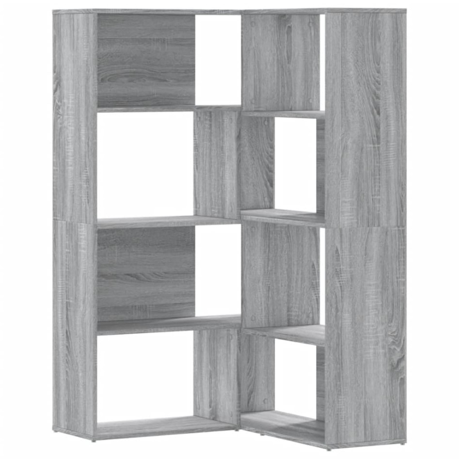 Estantería de esquina 4 niveles madera gris Sonoma 85x85x140