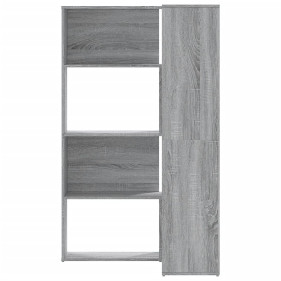 Estantería de esquina 4 niveles madera gris Sonoma 85x85x140