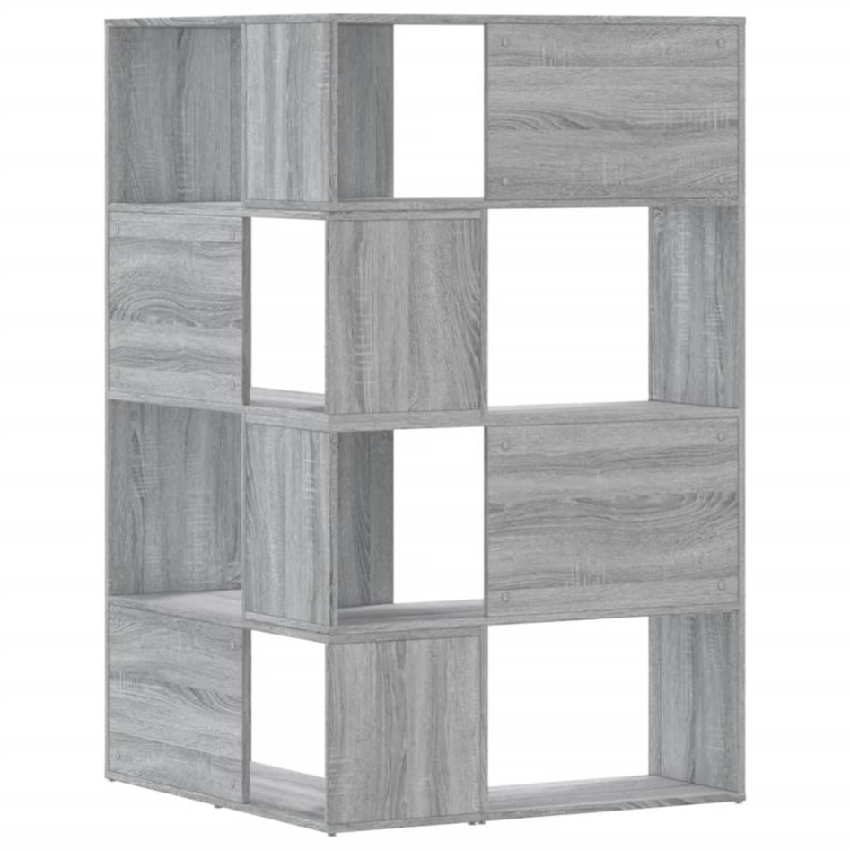 Estantería de esquina 4 niveles madera gris Sonoma 85x85x140
