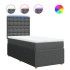 Cama box spring con colchón tela gris oscuro 80x200