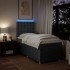 Cama box spring con colchón tela gris oscuro 80x200