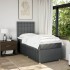 Cama box spring con colchón tela gris oscuro 80x200