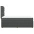Cama box spring con colchón tela gris oscuro 80x200