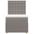 Cama box spring con colchón tela gris taupe 80x200