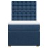 Cama box spring con colchón tela azul 80x200