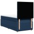 Cama box spring con colchón tela azul 80x200