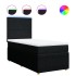 Cama box spring con colchón tela negro 90x200