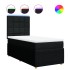 Cama box spring con colchón tela negro 90x200
