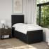 Cama box spring con colchón tela negro 90x200