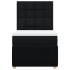 Cama box spring con colchón tela negro 90x200