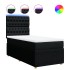 Cama box spring con colchón tela negro 90x200