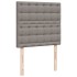 Cama box spring con colchón tela gris taupe 90x200