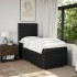 Cama box spring con colchón tela negro 100x200