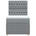 Cama box spring con colchón tela gris claro 100x200