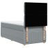 Cama box spring con colchón tela gris claro 100x200
