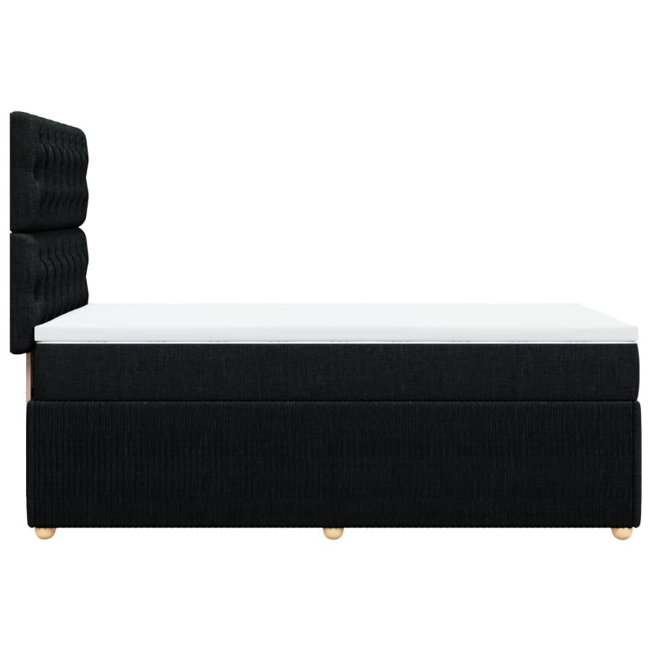 Cama box spring con colchón tela negro 100x200
