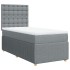 Cama box spring con colchón tela gris claro 100x200