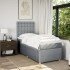 Cama box spring con colchón tela gris claro 100x200