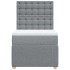 Cama box spring con colchón tela gris claro 100x200