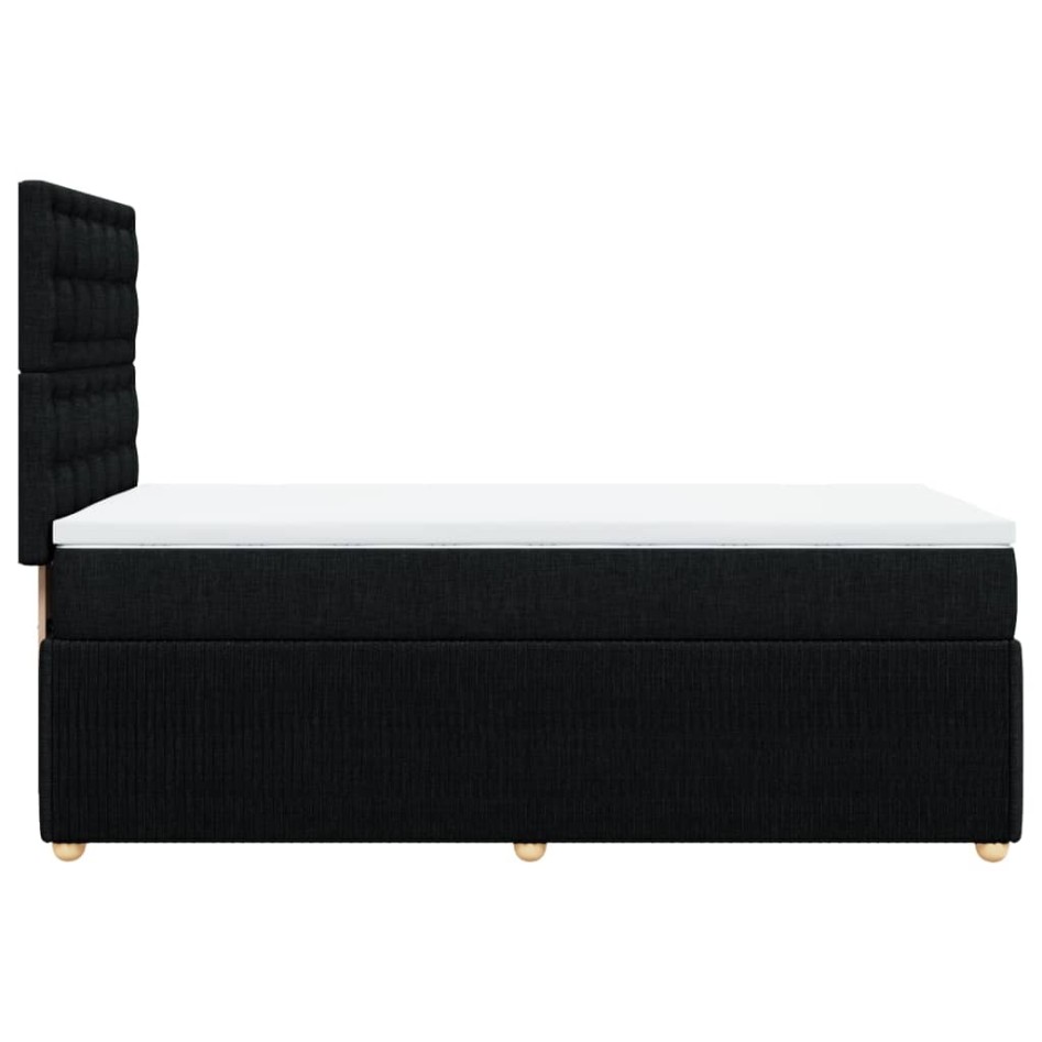 Cama box spring con colchón tela negro 100x200